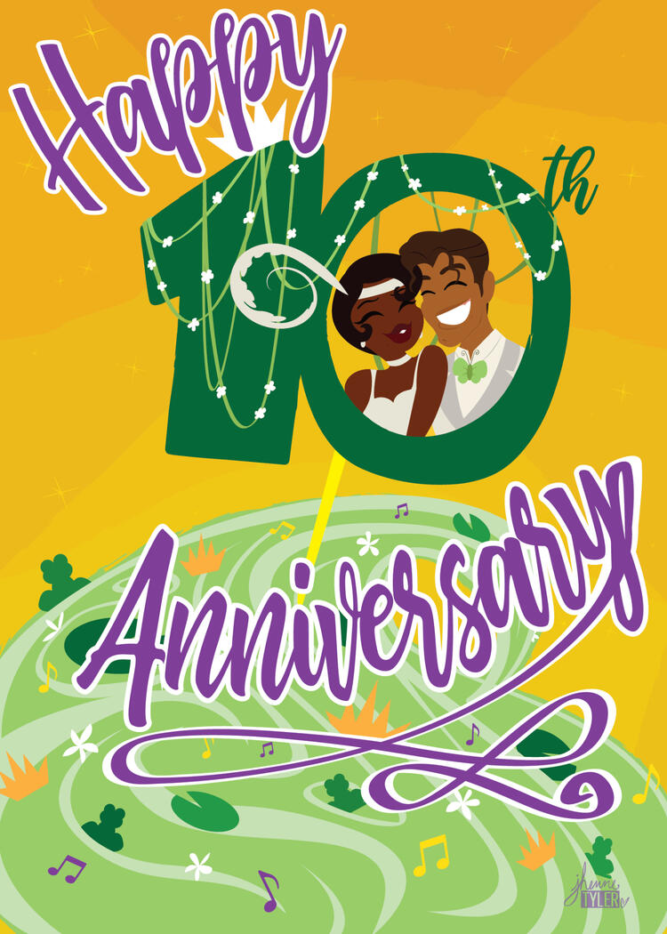 Princess and the Frog Anniversary Card